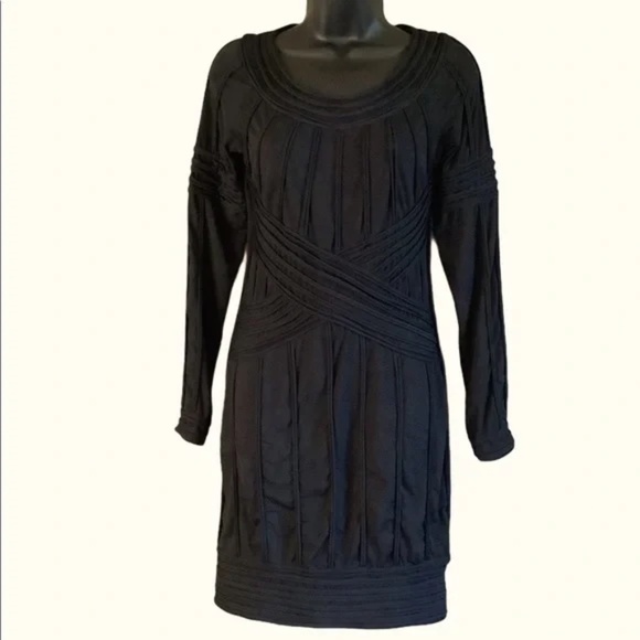 Leon Max Dress Limited Edition Sz Small Stretch Black Cocktail- Flattering! - Picture 1 of 8